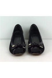 Current Boutique-Stuart Weitzman - Black & Brown Peep Toe Heels Sz 8.5