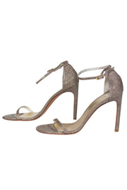 Current Boutique-Stuart Weitzman - Gold Glitter Strappy Heels Sz 9