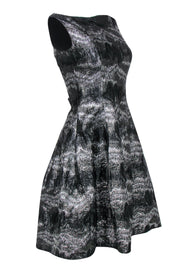 Current Boutique-Talbot Runhof - Black & Silver Crackled Metallic Dress Sz 4