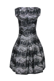 Current Boutique-Talbot Runhof - Black & Silver Crackled Metallic Dress Sz 4