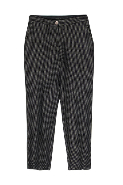 Current Boutique-Ted Baker - Black Straight Leg & Gold Embroidered Trousers Sz 4