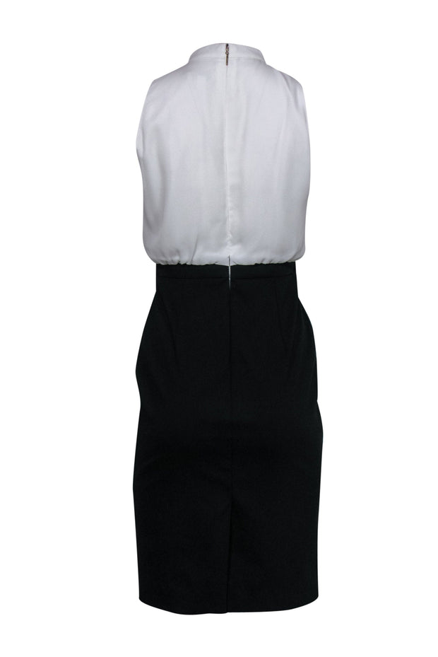 Current Boutique-Ted Baker - Black & White Keyhole Neckline Sheath Dress Sz 4