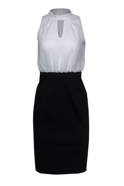 Current Boutique-Ted Baker - Black & White Keyhole Neckline Sheath Dress Sz 4