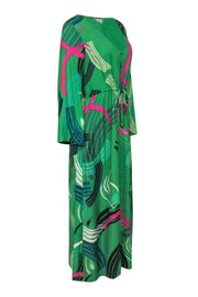 Current Boutique-The Odells - Green & Multicolor Printed Long Sleeve Maxi Dress Sz M