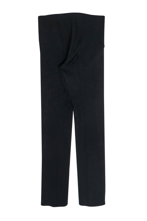 Current Boutique-The Row - Black Stretchy Tapered Trousers w/ Zipper Detail Sz L