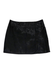 Current Boutique-Theory - Black Calf Fur Wrap Miniskirt Sz 12