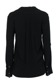Current Boutique-Theory - Black Collar Long Sleeve Blouse Sz S