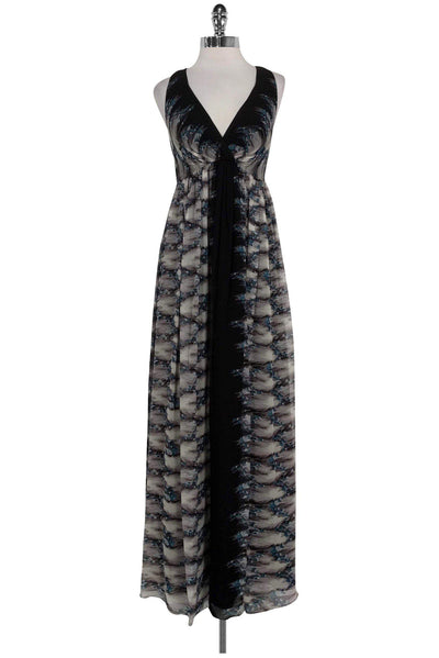Current Boutique-Tibi - Black, Blue & Grey Printed Maxi Dress Sz 2