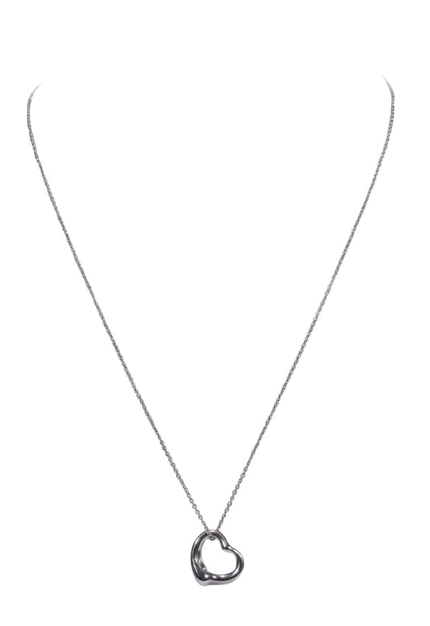 Current Boutique-Tiffany & Co. - Sterling Silver Open Heart Pendant Necklace