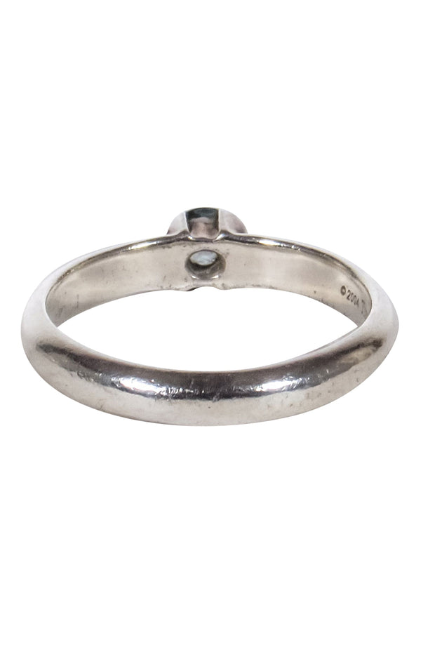Current Boutique-Tiffany & Co. - Sterling Silver Ring w/ Aquamarine Gem Sz 6