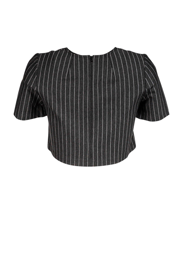 Current Boutique-Torn by Ronny Kobo - Dark Grey Striped Crop Top Sz XS
