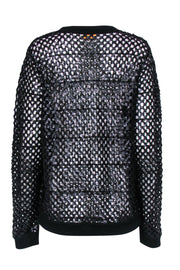 Current Boutique-Tory Burch - Black Net Sequined Sweater Sz L