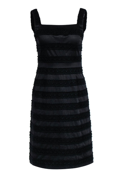 Current Boutique-Tory Burch - Black Tea Length Cotton Dress w/ Eyelet Lace Details Sz 4