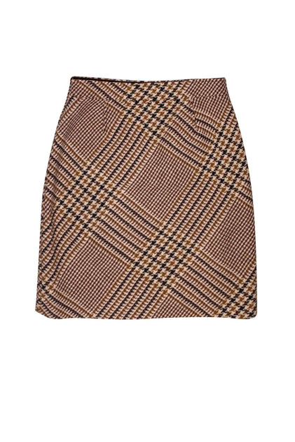 Tory burch pleated discount plaid mini skirt