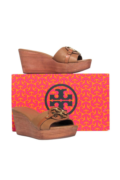 Tory burch patty shop heeled wedge slide