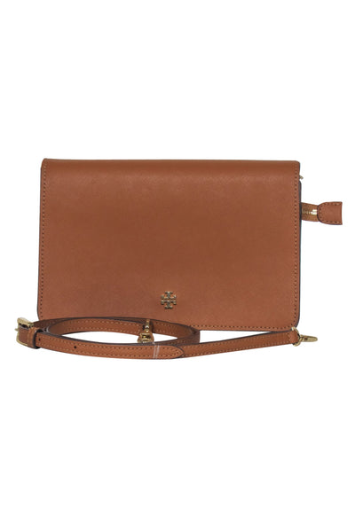 Current Boutique-Tory Burch - Brown Textured Leather Square Crossbody