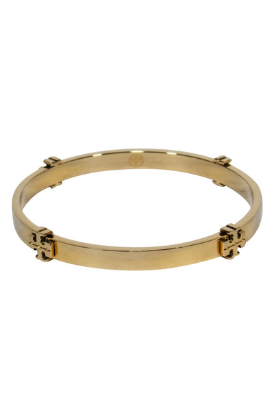 Current Boutique-Tory Burch - Gold Bangle w/ Logo Embellishments