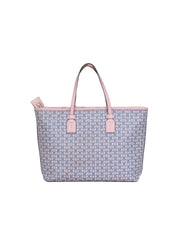 Current Boutique-Tory Burch – Pink Textured Monogram Canvas Tote
