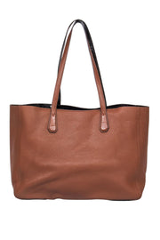 Current Boutique-Tory Burch - Tan & Dark Brown Reversible Tote w/ Wristlet