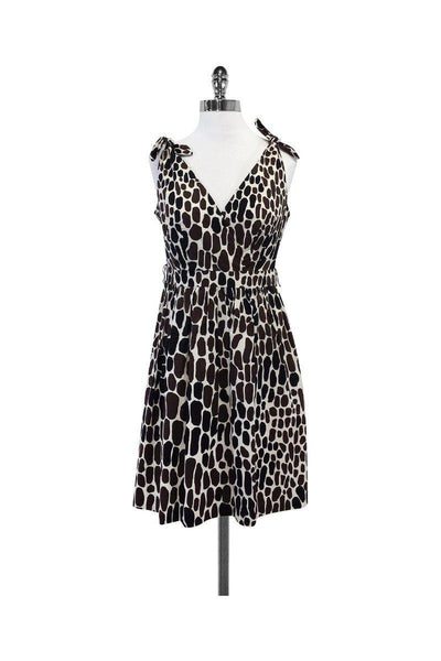 Current Boutique-Trina Turk - Black & Brown Giraffe Print Dress Sz 6