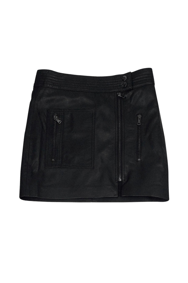 Current Boutique-Trina Turk - Black Leather Miniskirt Sz 0