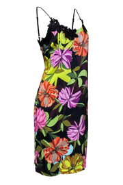 Current Boutique-Trina Turk - Black & Multicolor Floral Sleeveless Dress Sz 12