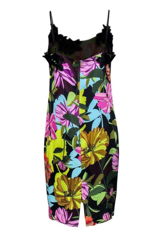 Current Boutique-Trina Turk - Black & Multicolor Floral Sleeveless Dress Sz 12