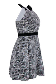 Current Boutique-Trina Turk - Black & White Spotted Woven Cotton A-Line Dress Sz 2