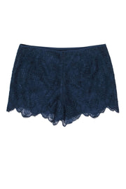 Current Boutique-Trina Turk - Navy Blue Lace Shorts Sz 10