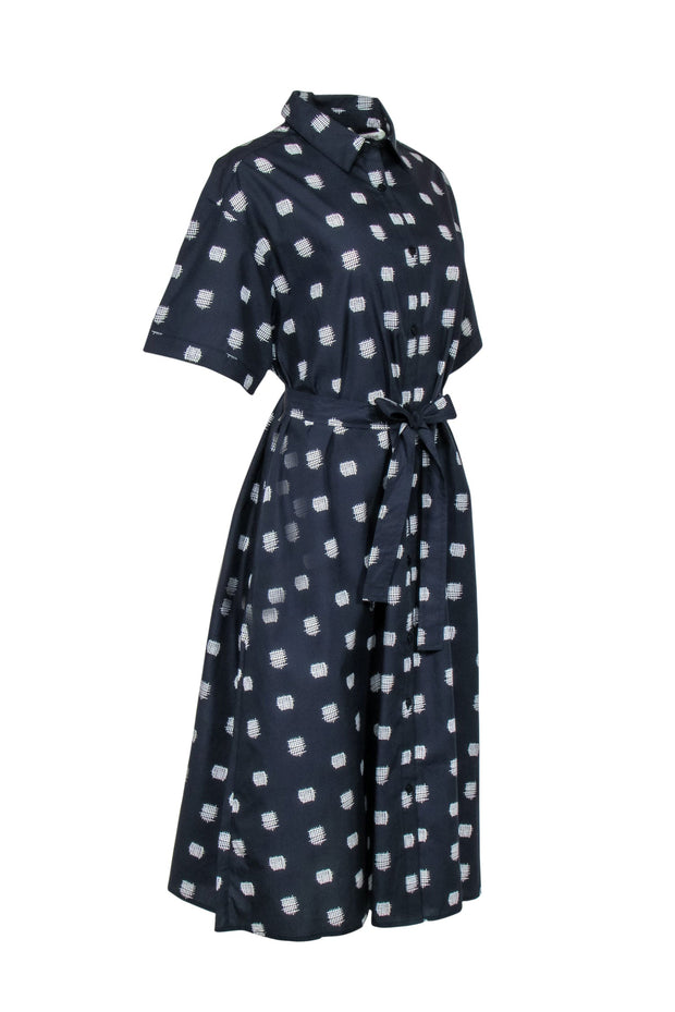 Current Boutique-Tucker - Black "The Sarah Shirt Dress" w/ Crosshatch Print Sz L