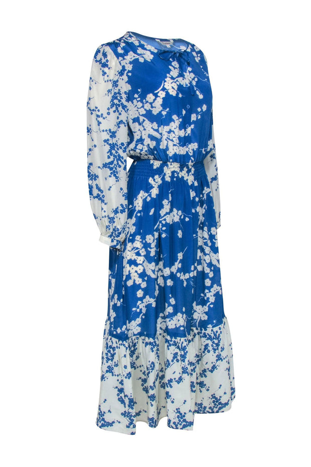 Current Boutique-Tucker - Blue & White Floral "Juliette" Dress Sz L
