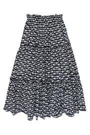 Current Boutique-Tuckernuck - Navy Tiered Maxi Skirt w/ White Fish Print Sz M
