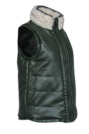 Current Boutique-Tuckernuck - Reversible Green Faux Leather & Sherpa Vest Sz S