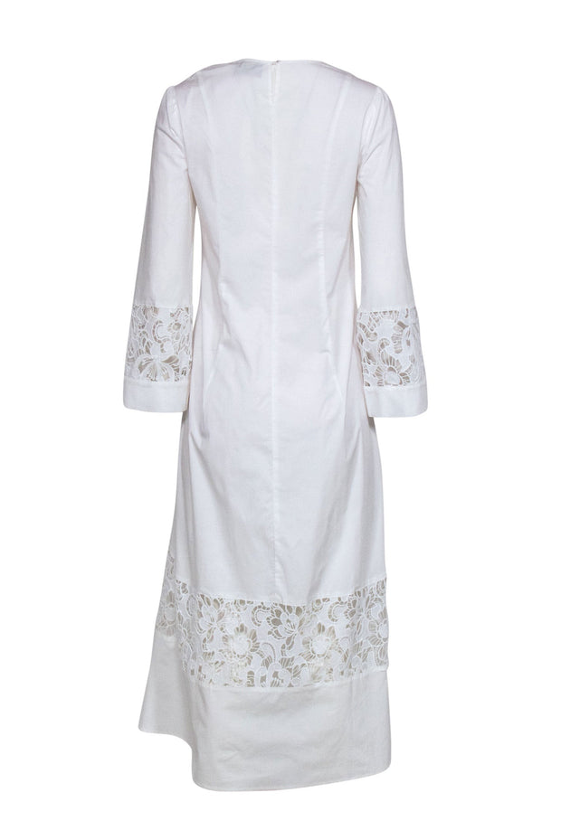 Current Boutique-Tuckernuck - White Long Sleeve Maxi Dress w/ Lace details Sz S