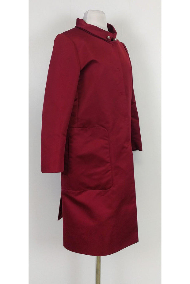 Current Boutique-Valentino - Red Satin w/ Pearl Jacket Sz 10