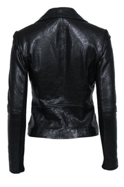 Current Boutique-Veda - Black Smooth Leather Motorcycle Jacket Sz P