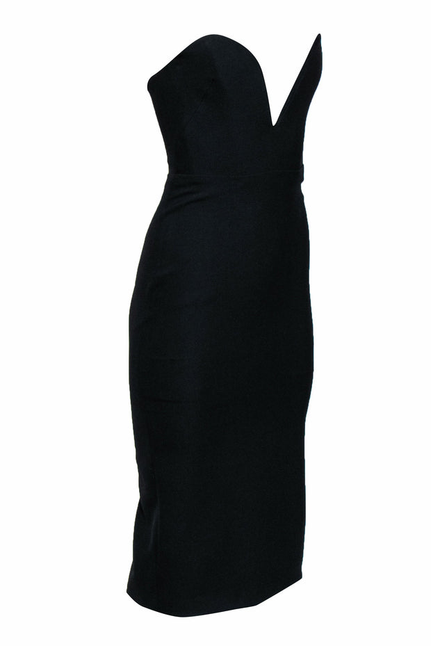 Current Boutique-Veronica Beard - Black Strapless Sweetheart Neckline Bodycon Dress Sz 2