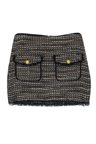 Current Boutique-Veronica Beard - Black & White Tweed Mini Skirt Sz 4