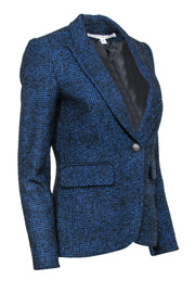 Current Boutique-Veronica Beard - Blue & Black Single Button Blazer Sz 2