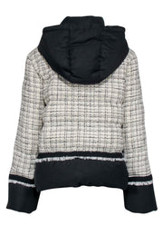Current Boutique-Veronica Beard - Cream & Black Tweed Puffer Coat Sz M