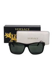 Current Boutique-Versace - Black Rectangular Browline Sunglasses