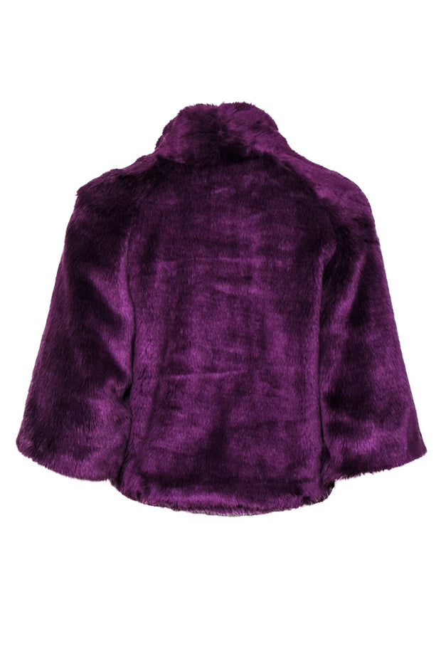 Current Boutique-Vince Camuto - Purple Faux Fur Plush Cropped Jacket Sz XS