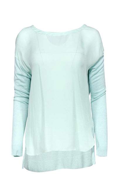 Current Boutique-Vince - Mint Green Sheer Shirt Sz S