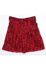 Current Boutique-Vivienne Tam - Red & Black Print Pleated Skirt Sz L