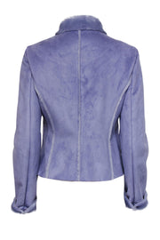 Current Boutique-W by Worth - Lavender Faux Suede & Fur Trim Jacket Sz 4