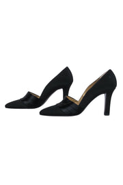 Current Boutique-Yves Saint Laurent - Black Pointed Toe Pump w/ Pleated Detail Sz 7.5