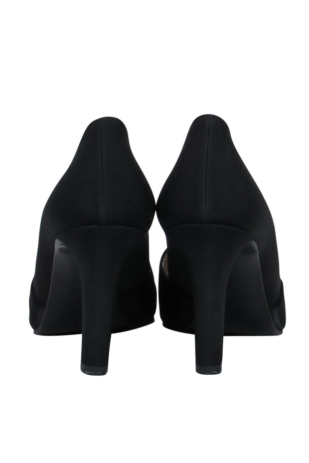 Current Boutique-Yves Saint Laurent - Black Pointed Toe Pump w/ Pleated Detail Sz 7.5