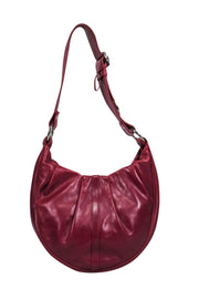 Current Boutique-Yves Saint Laurent - Oxblood Leather Rounded Shoulder Hobo Bag