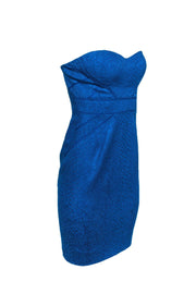 Current Boutique-Zac Posen - Strapless Blue Lace Bustier Dress Sz 6