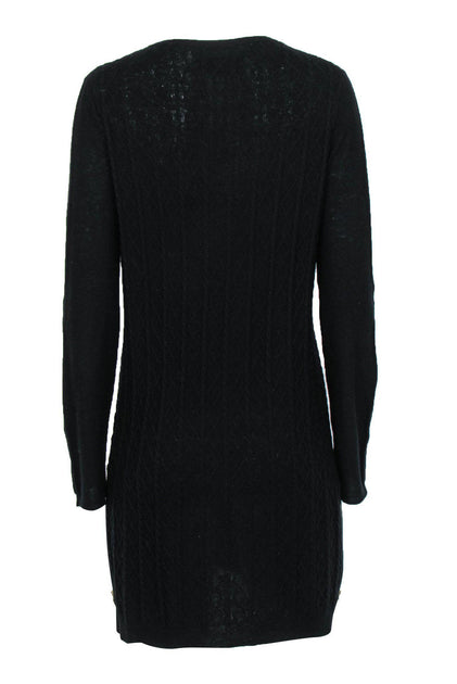 Zadig & Voltaire - Black Cable Knit Wool Sweater Dress Sz M